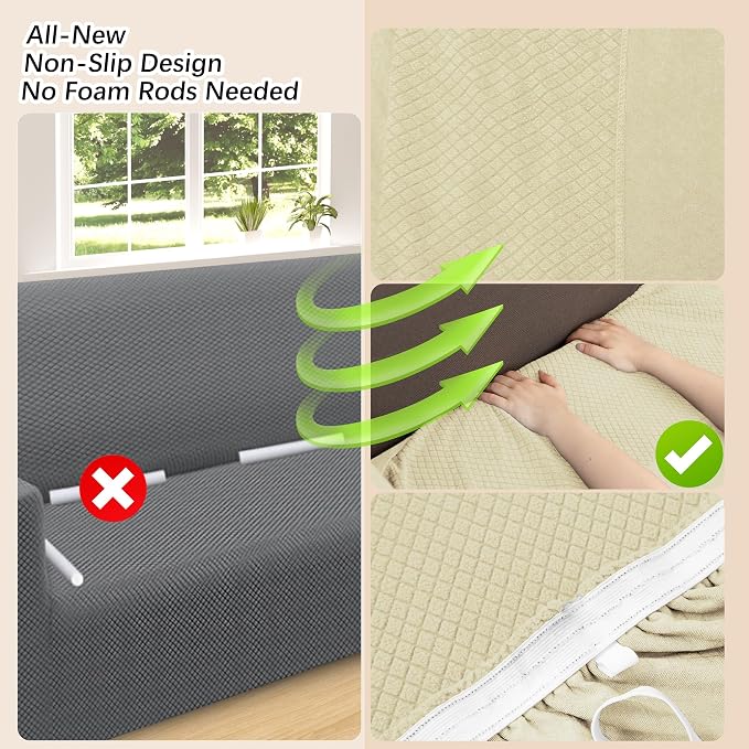 Arfntevss Stretch Sectional Couch Covers L Shaped Corner Sectional Sofa Cover - Image 4