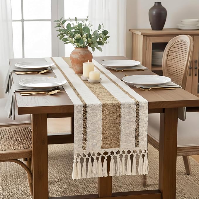 FEXIA Boho Table Runner with Tassels 12x90 Inches - Image 8