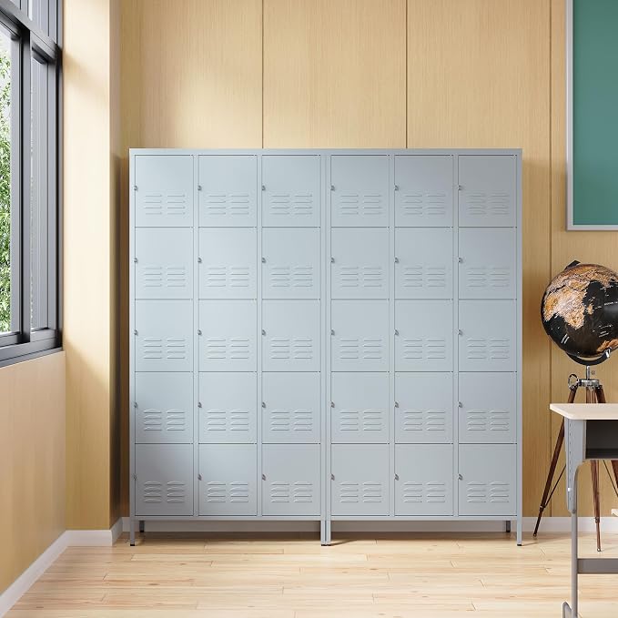 Metal Locker with 15 Doors Employees Locker, Metal Storage Locker with Hooks - Image 6