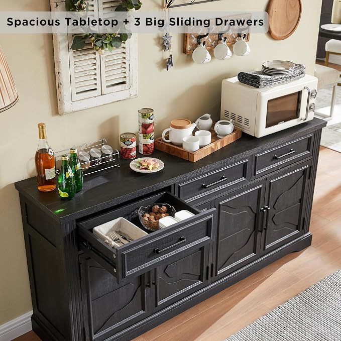 JXQTLINGMU 66" Farmhouse Buffet Cabinet - Image 4