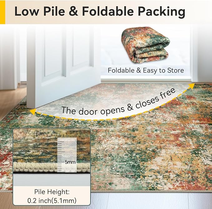 Washable Area Rugs 5'x8' Non-Slip Modern Abstract Soft - Image 6