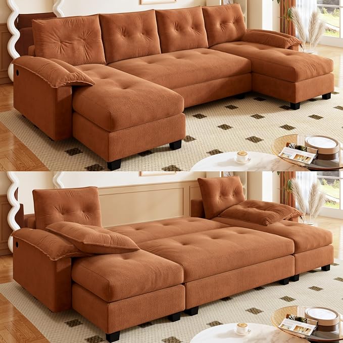104.7" U-Shaped Sleeper Sofa by LITVZ