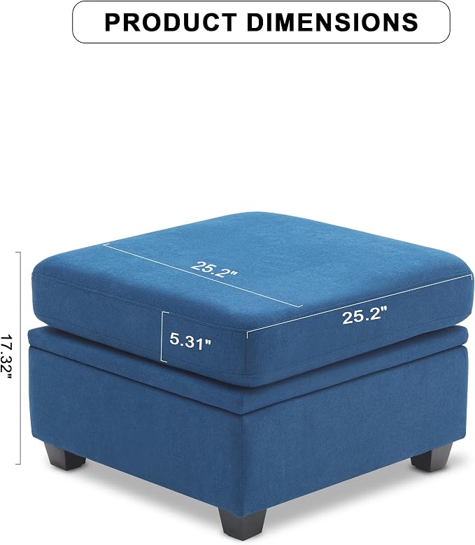 Weture Ottoman Module for Modular Sectional Sofa, Storage Ottoman Seat for - Image 3