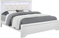 Overstock Global Furniture USA Pompei Metallic White Queen Bed w/LED Light by Overstock
