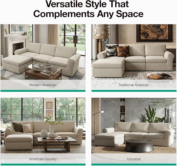 Novilla 138" Modular Sectional Sofa, Modular Sectional Couches - Image 21
