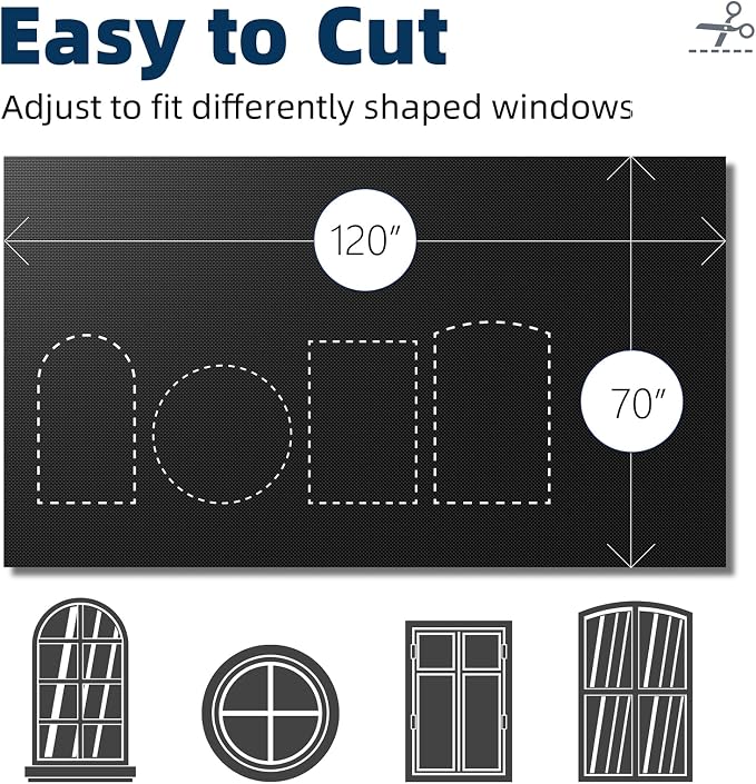 NIGHTON Portable Blackout Curtains 120"×70", Strong Hook and Loop Tape Strips - Image 5