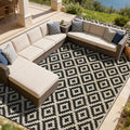 SAND MINE Waterproof Outdoor Rug 10x20 ft, Plastic Reversible Rug, Modern Area by SANDMIND