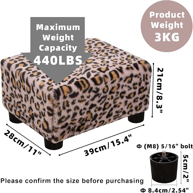 CAROLMADE Small Foot Stool Ottoman Footstool - Image 3