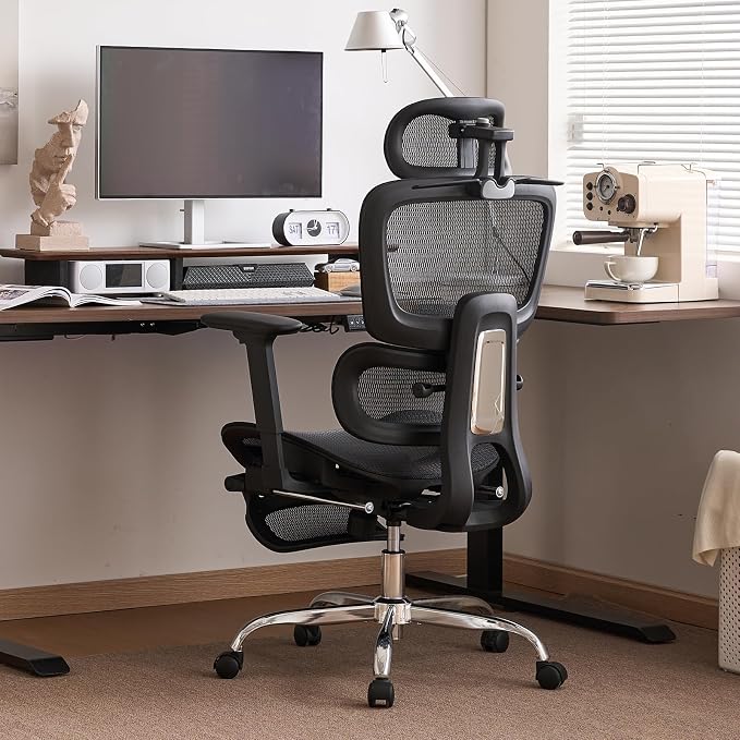 Office Chair with Footrest, Ergonomic Chair with 3D Headrest, Computer Chair - Image 2