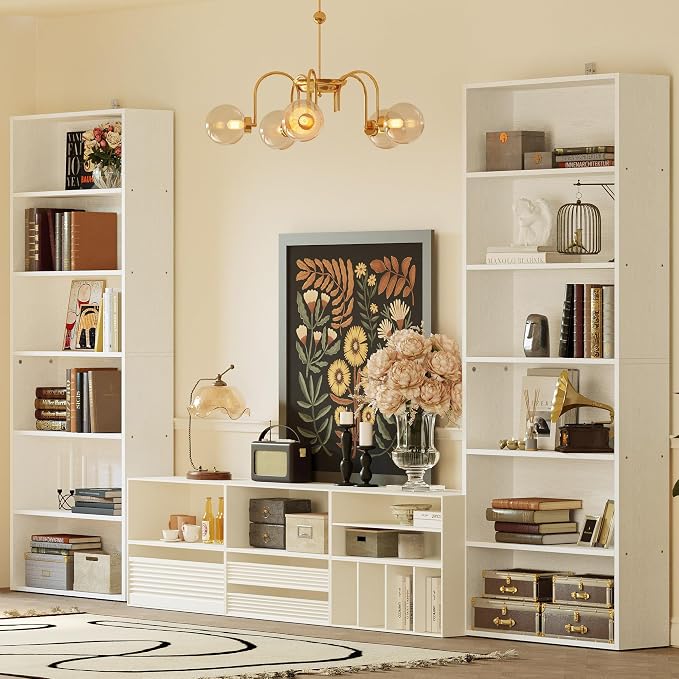 IRONCK Bookshelves and Bookcases Set of 2 Floor Standing 6 Tiers Display - Image 4