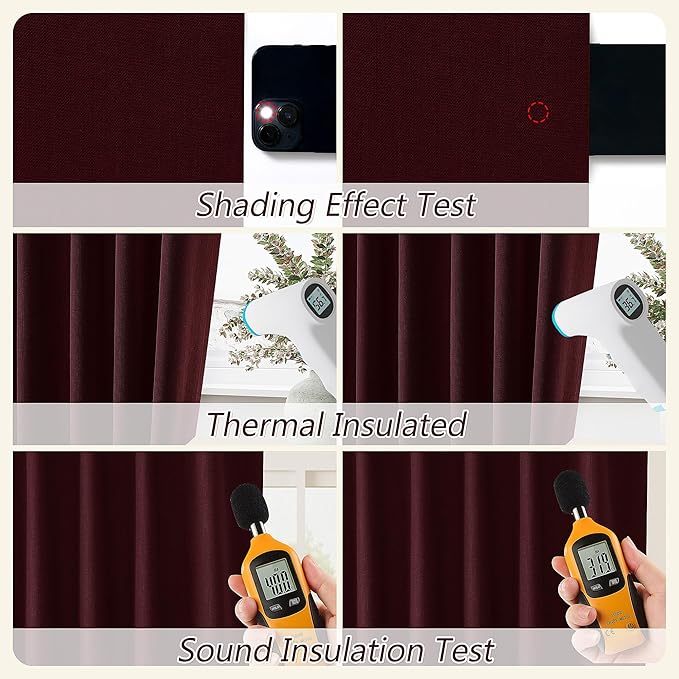Guken 100% Blackout Curtains 90 Inch Length 2 Panels Set - Image 5