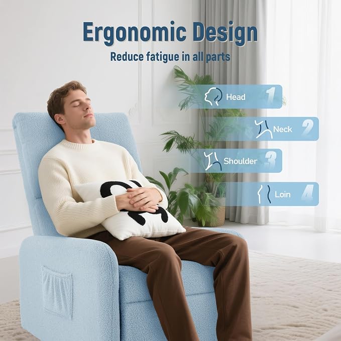 Korser 360° Rocking Chair, Nursery Rocker Chair - Image 4