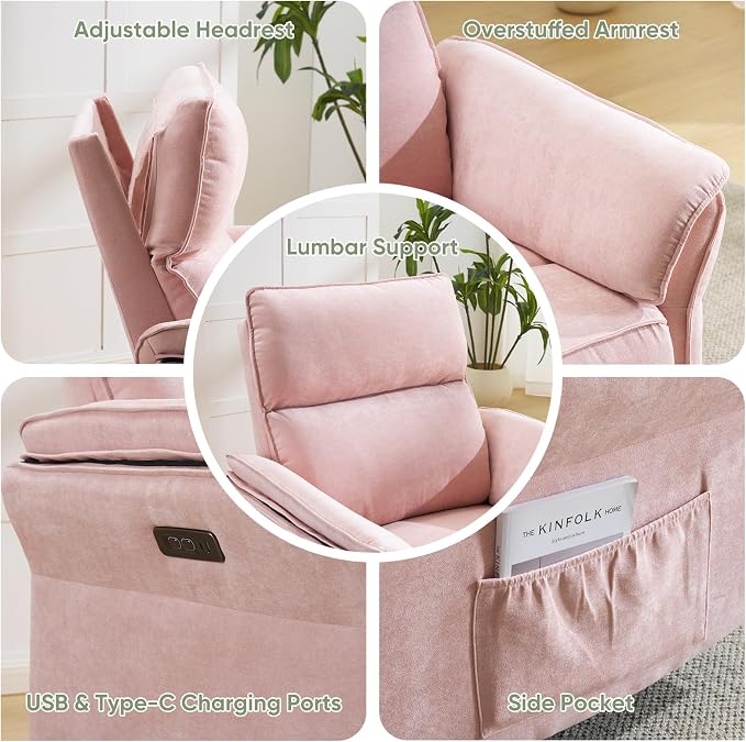 Power Swivel Rocker Recliner, Glider Recliner Nursery Chair - Image 8