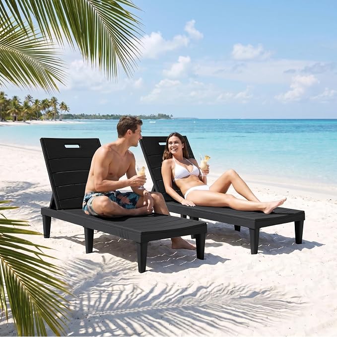 Greesum Outdoor Chaise Lounge Chairs Set of 4 - Image 7