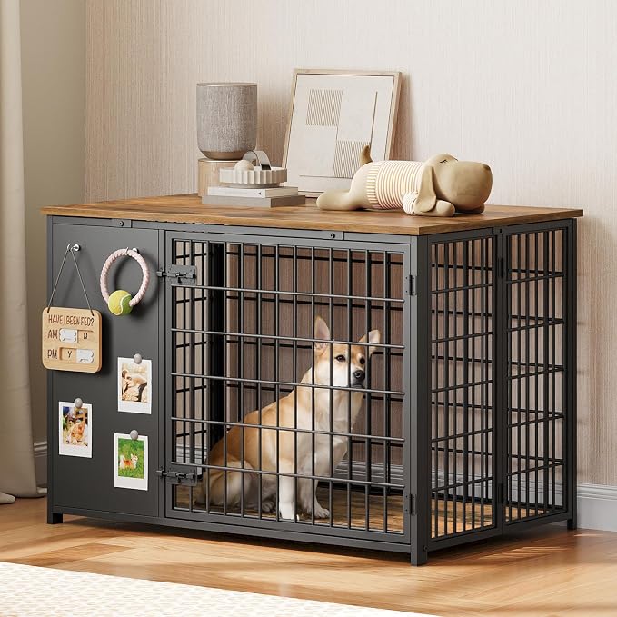 YATINEY Foldable Dog Crate Furniture, Dog Crate - Image 7