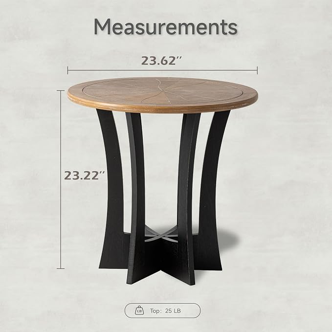 COZAYH Farmhouse Round End Table - Image 2