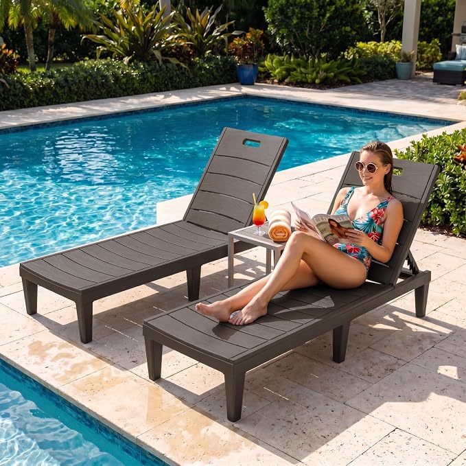 Greesum Outdoor Chaise Lounge Chairs Set of 2 - Image 2