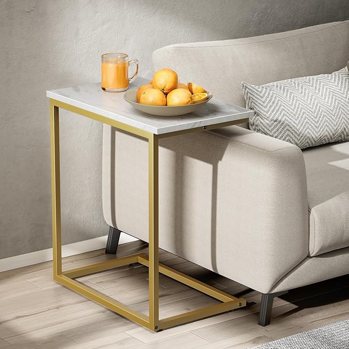 Pipishell C Shaped End Table 27 inches High, Side Table - Image 2