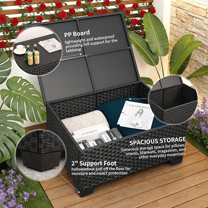 Outdoor Patio Furniture 60000 BTU Outdoor Propane Fire Pit Table Patio - Image 4