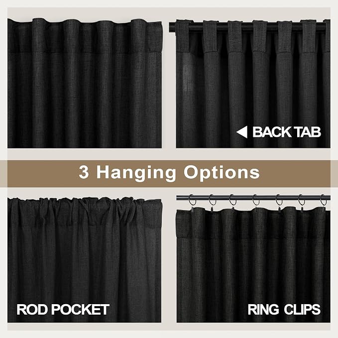 Black Long Drapes 108 Inch Length - Image 4