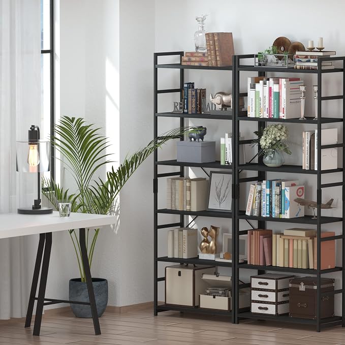 NUMENN 6 Tier Bookshelf, Tall Bookcase Shelf Storage Organizer, Modern Book - Image 5