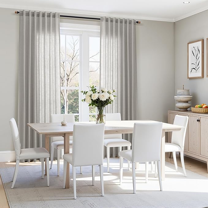 Nanspring Light Gray Linen Curtains 90 Inches Long - Image 7