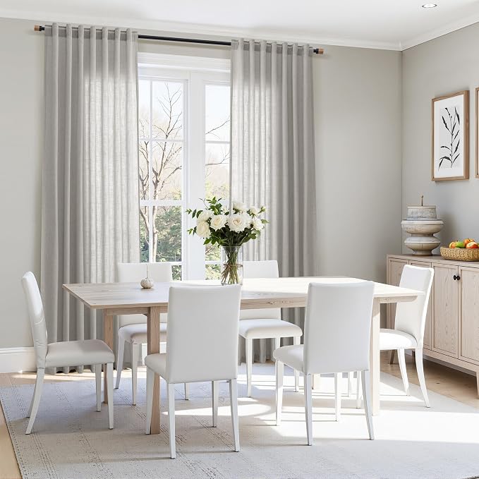 Nanspring Light Gray Linen Curtains - Image 7