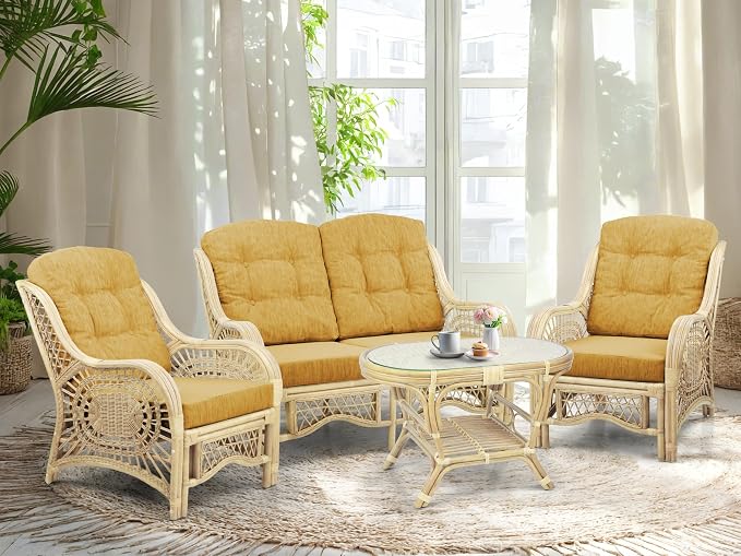 Malibu Lounge Living Accent Armchair Natural Rattan Wicker Handmade Design - Image 7