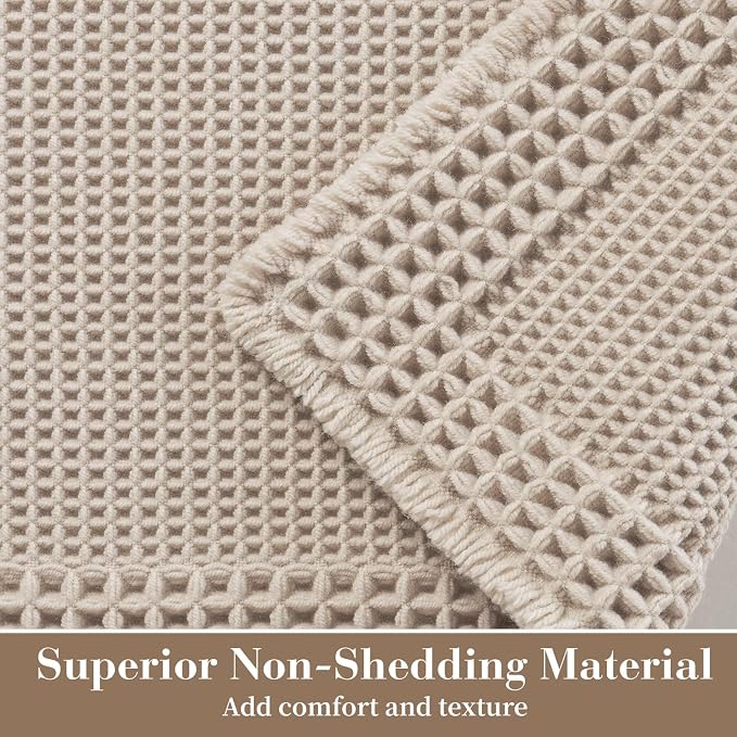 RESARE Waffle Bath Mat, Super Absorbent Non Slip, Machine Washable, Ultra Soft - Image 2