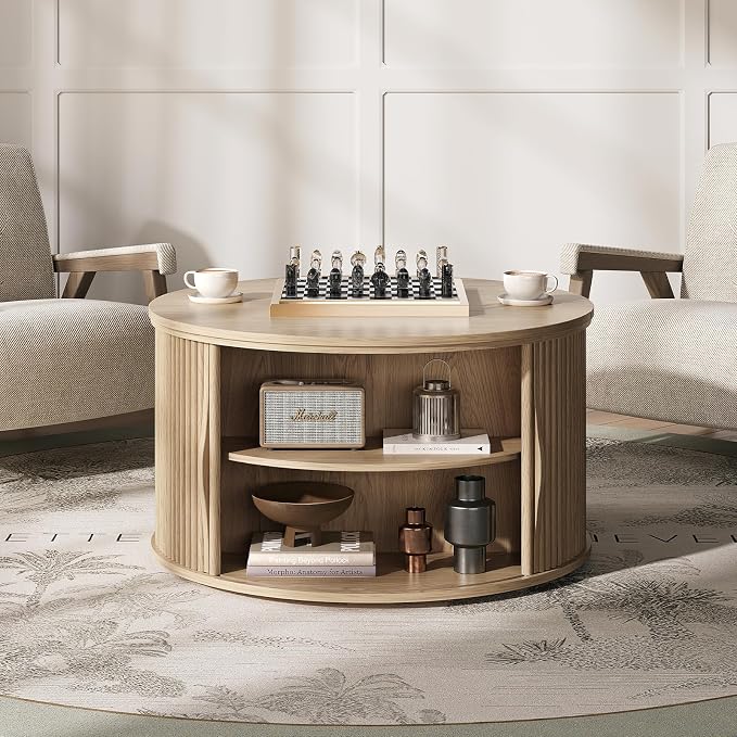 JOINICE 31.5" Round Lift Top Coffee Table - Image 5