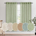 MIULEE Sage Green Linen Curtains 72 Inch Length 2 Panels by MIULEE