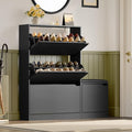 BORNOON Shoe Cabinet with Bench and 3 Flip Drawers, Slim Narrow Shoe Storage by BORNOON