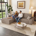 95" Cloud Sectional Couch with L-Shape Chaise, Modular Comfy Sofa Chaise Longue by ODUWA
