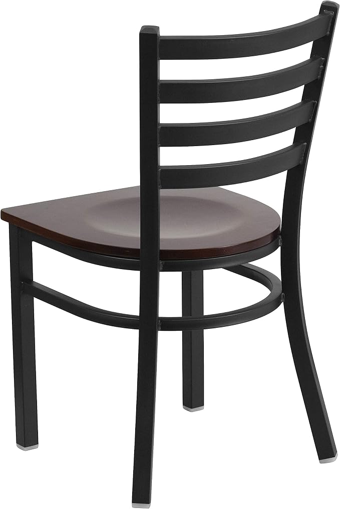 Flash Furniture HERCULES Series Black Ladder Back Metal Restaurant Chair - Image 5