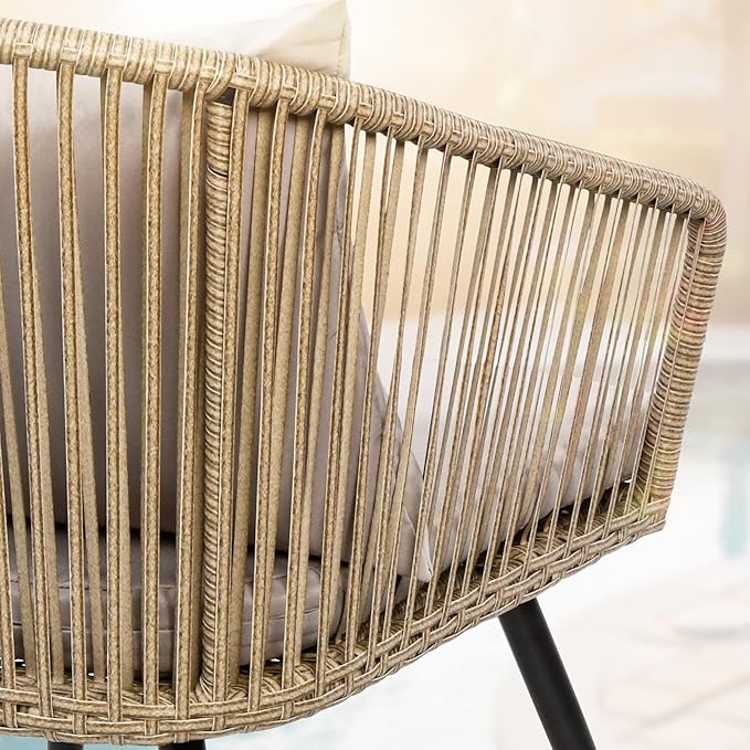 YITAHOME 3-Piece Wicker Small Patio Balcony Chair Set, Outdoor Rattan - Image 5
