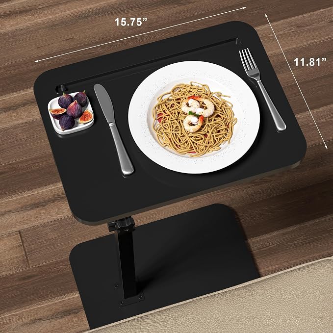 Black Side Tray Table for Couch - Image 2