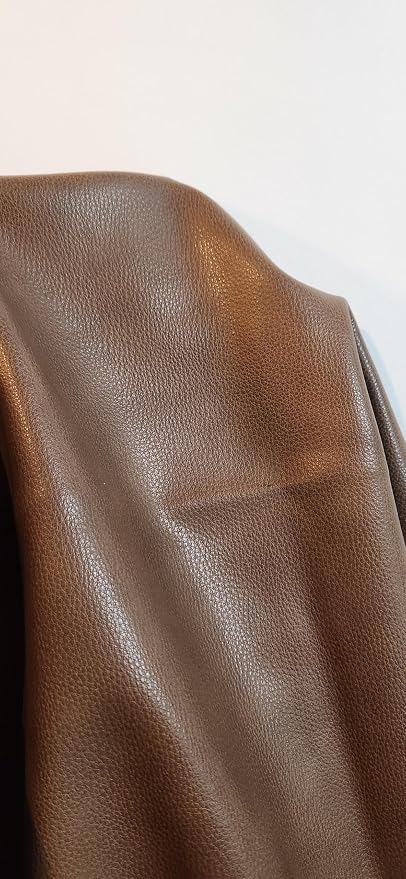 Walnut Brown Soft Faux Leather Fabric PU Leather by The Yard Synthetic Pleather - Image 2
