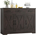 HOSTACK Modern Farmhouse Buffet Sideboard Cabinet, Barn Doors Storage Cabinet by HOSTACK