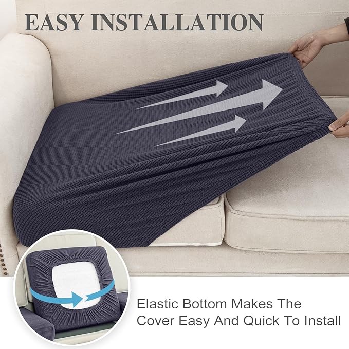 Chaise Couch Cushion Cover Washable Separate Seat Stretch Sectional Sofa - Image 5
