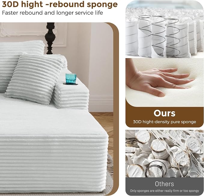 133" Oversized Cloud Boneless Sofa Couch - Image 3