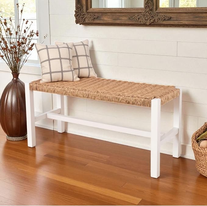 Alaterre Furniture Newport 40 Inch Solid Wood Entryway Bench - Image 2