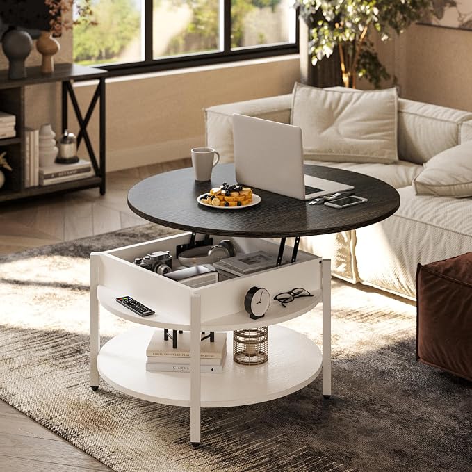 FABATO Round Lift Top Coffee Table - Image 2