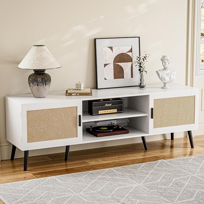 ZttRiee TV Stand for TVs up to 65'', Mid Century Modern Entertainment Center by ZttRiee