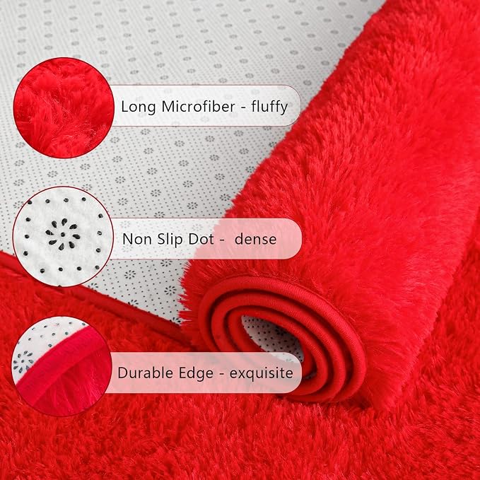 Chicrug Soft Area Rugs for Bedroom Living Room Plush Fluffy Rug 6x9 Feet - Image 7