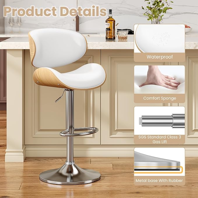 YaFiti Bar Stools, Kitchen Counter Bar Stool Island Barstool - Image 5