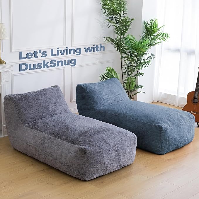 Giant Bean Bag Chair for Adults, Big Faux Fur Plush Bean Bag Lounger, Large - Image 8