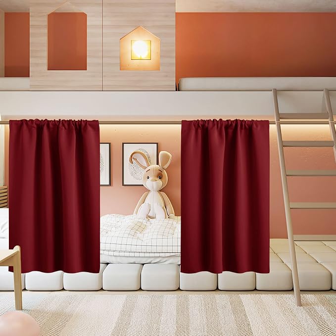 RYB HOME Basement Bathroom Kitchen Cafe Blackout Privacy Curtains, Short by RYBHOME