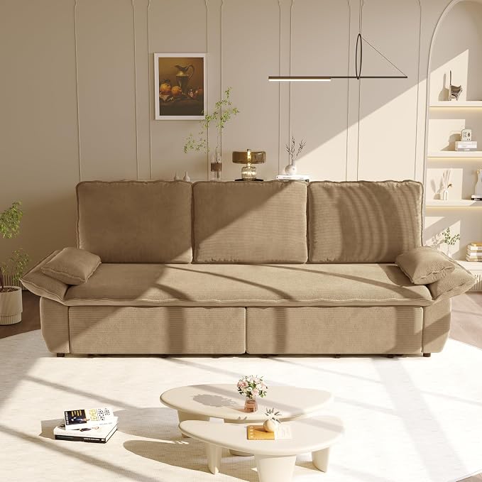 KEIKI 94.5'' King Sleeper Sofa Bed, Space-Saving 3-in-1 Pull Out Futon Couch - Image 3