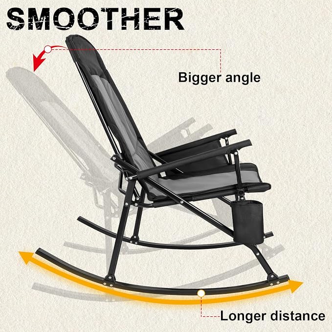 Romswi 2 Pack High Back Portable Rocking Chair - Image 5