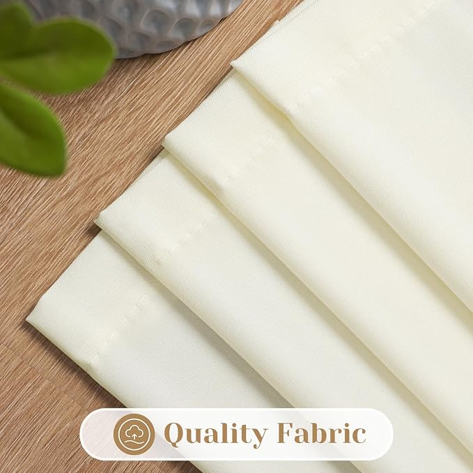 HOMEIDEAS Non-See-Through Cream Yellow Privacy Sheer Kitchen Curtains, 30 X 36 - Image 4